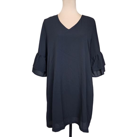 Black Ruffle SLeeve XL Tunic Dress - Picture 1 of 4